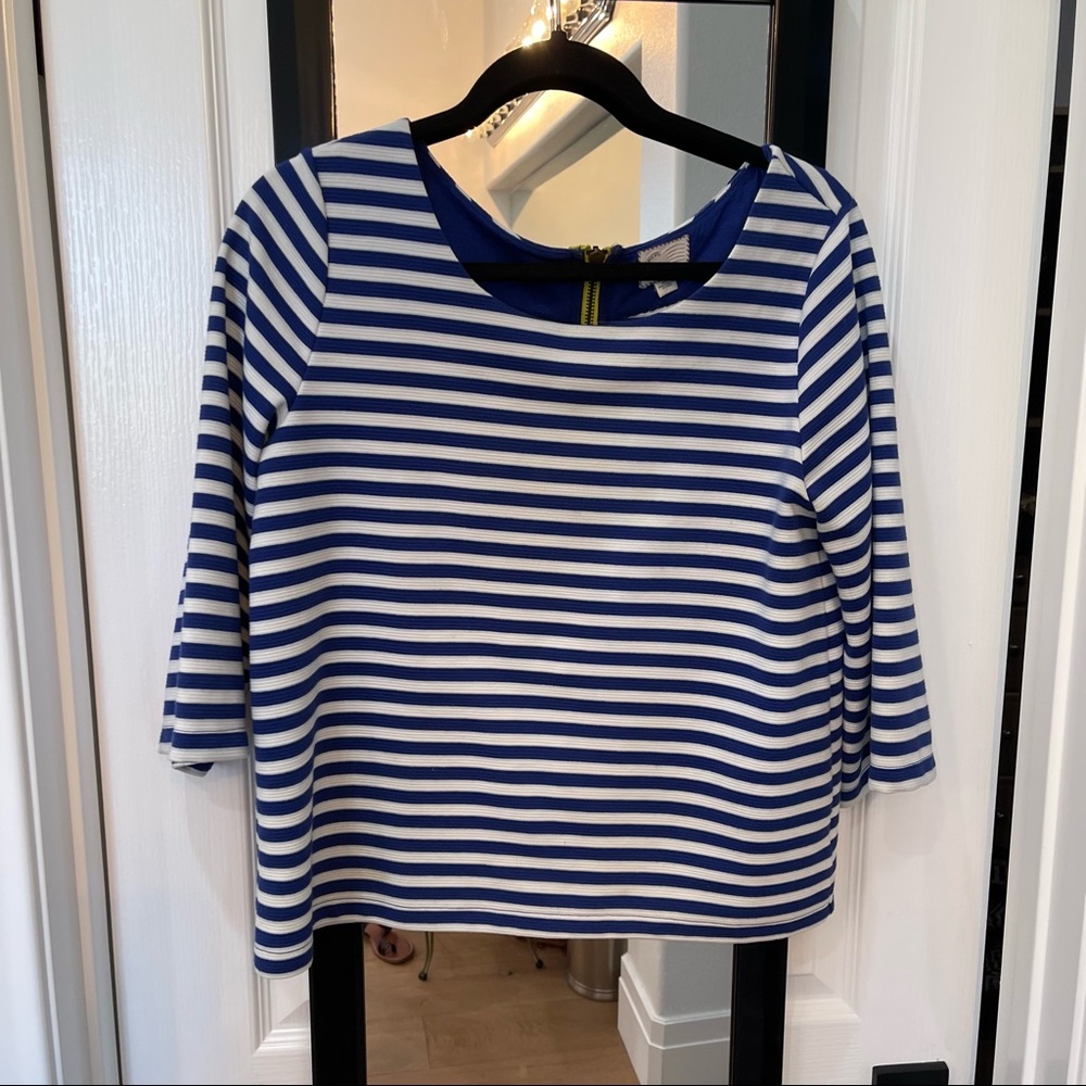 Beautiful Anthropologie striped zipper blouse